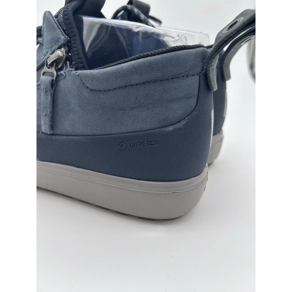ECCO Soft 7 Tred Blue WP Nubuck Zip/ Lace Up Gore-tex Comfort Sneaker 10-10.5